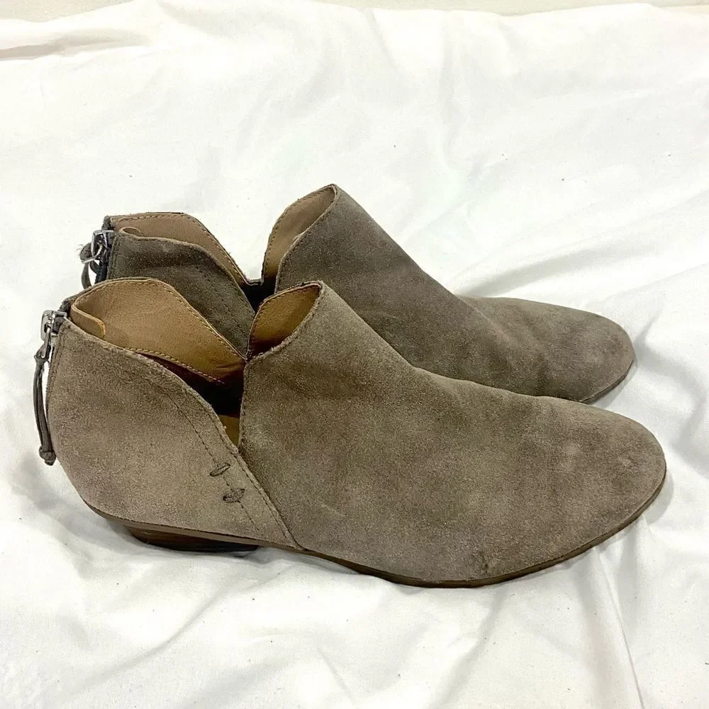 Kennett kole reaction tan faux suede zip back ankle boots size 6.5